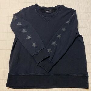 ⭐️Monrow Black Star Sleeve Unisex Sweatshirt✨